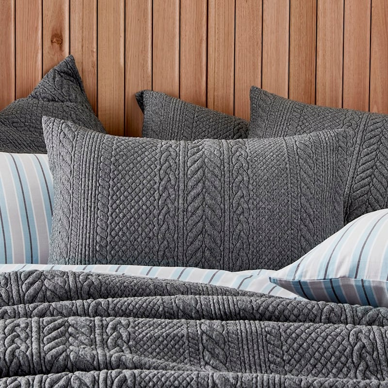 Cable Black Marble Jersey Quilt Cover Separates