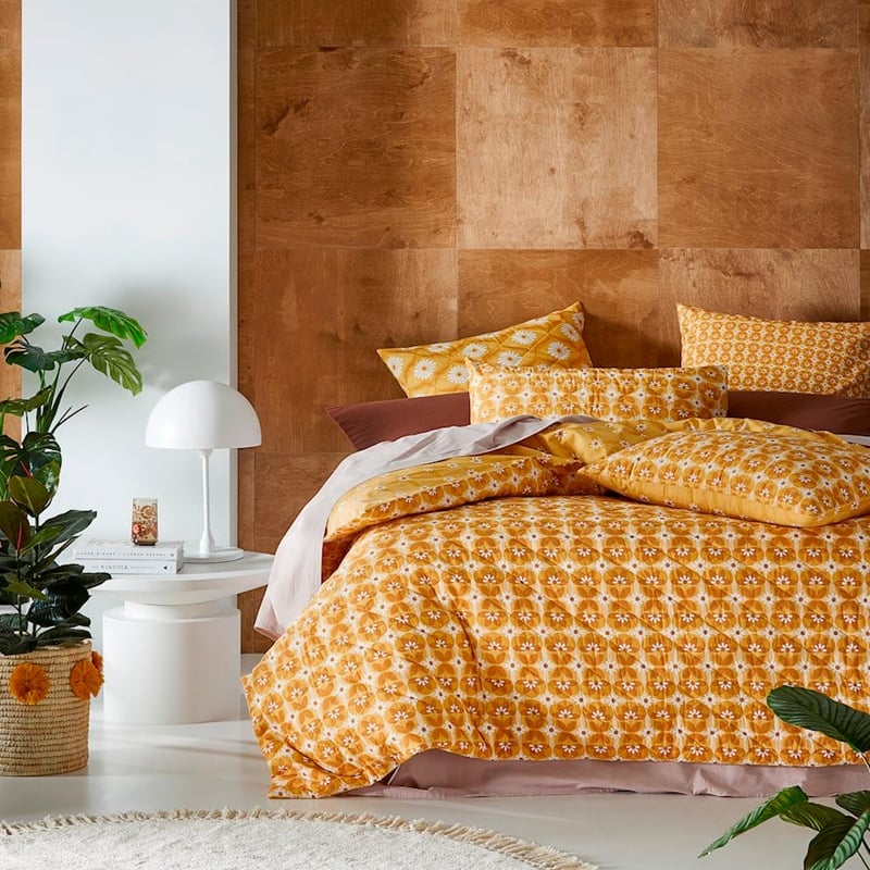 Wilma Mustard Quilted Quilt Cover Separates