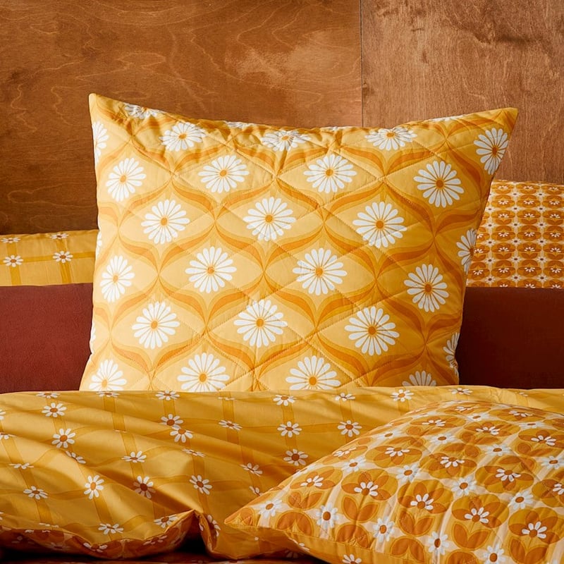 Wilma Mustard Quilted Quilt Cover Separates