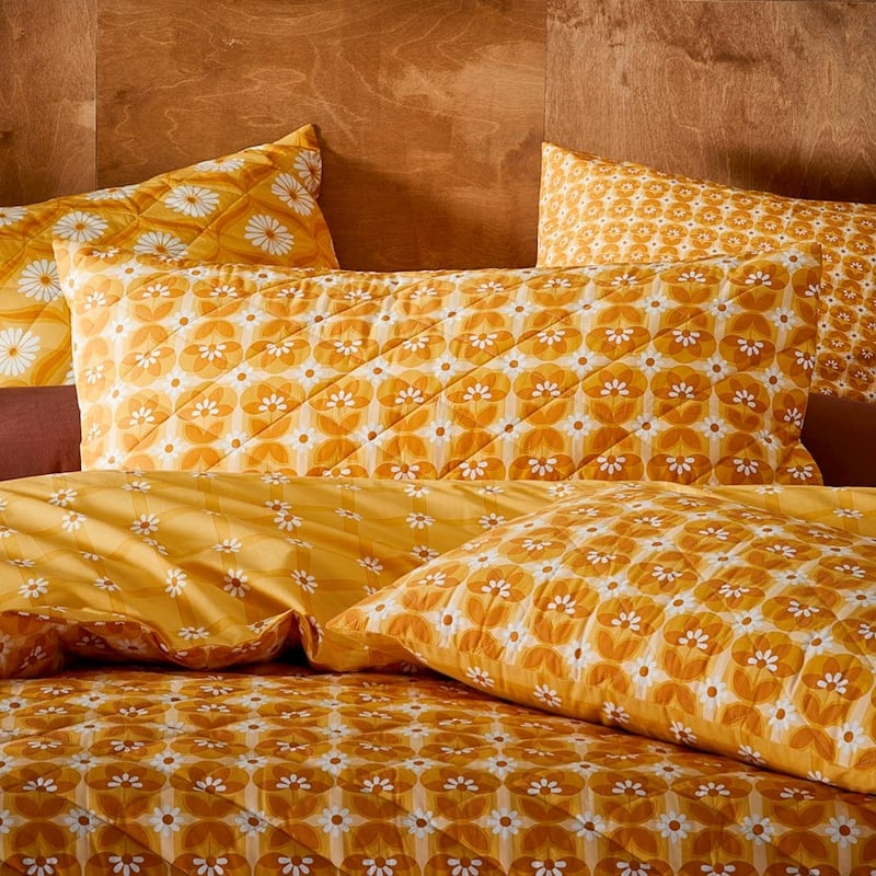 Wilma Mustard Quilted Quilt Cover Separates