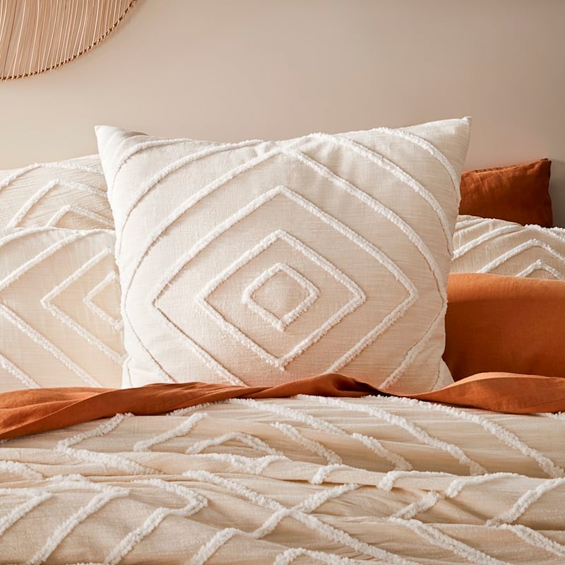 Iris Natural Tufted Quilt Cover + Pillowcases