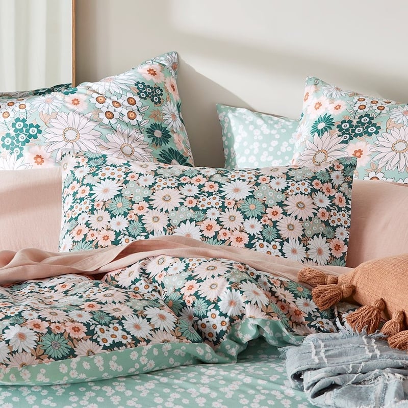 Phoebe Floral Green Quilt Cover Set + Separates