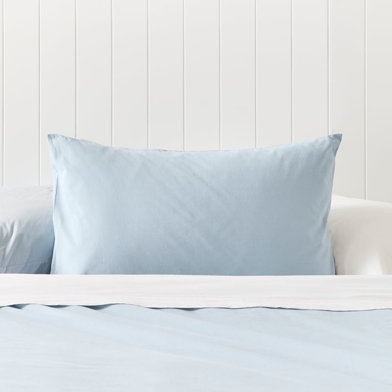 Stonewashed Cotton Ice Blue Pillowcases