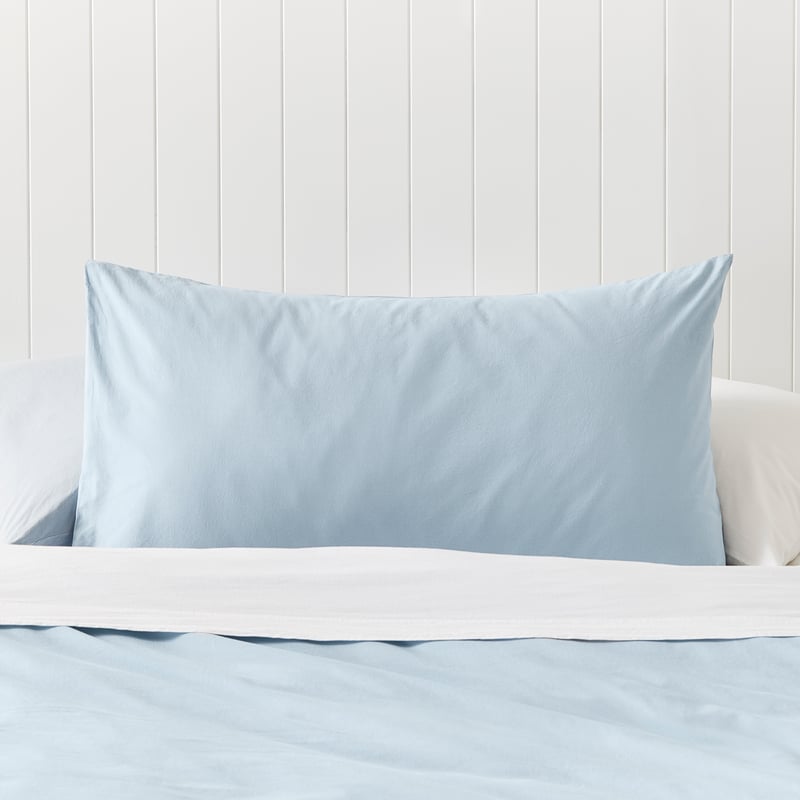Stonewashed Cotton Ice Blue Pillowcases