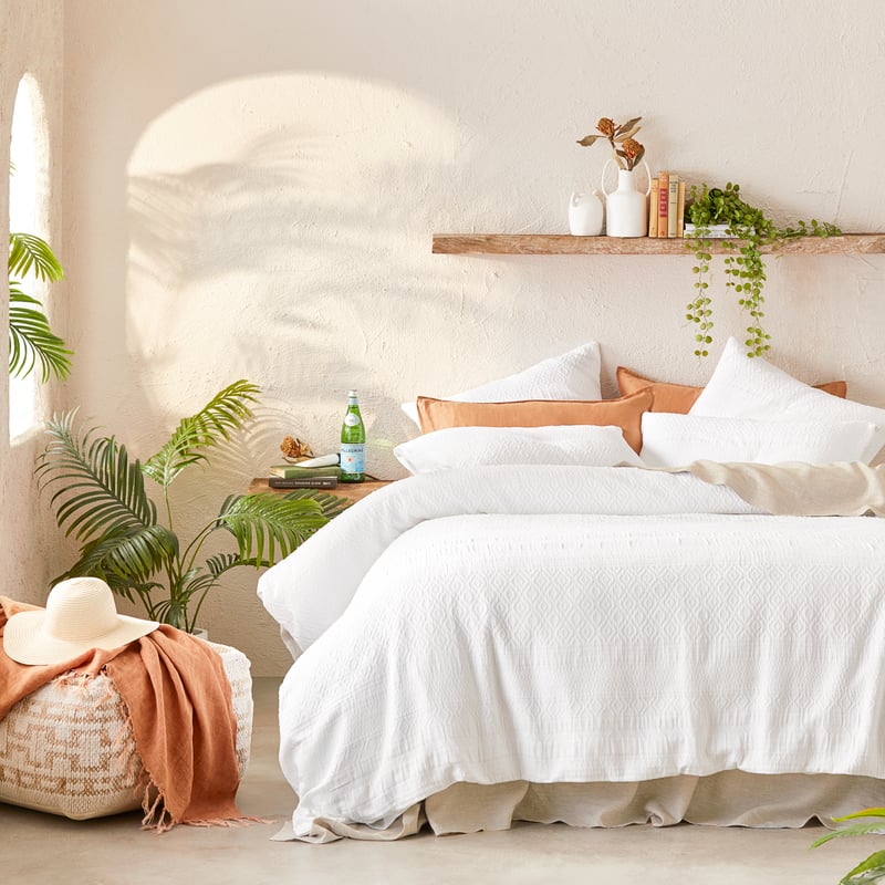 Arti Matelasse White Quilt Cover + Pillowcases