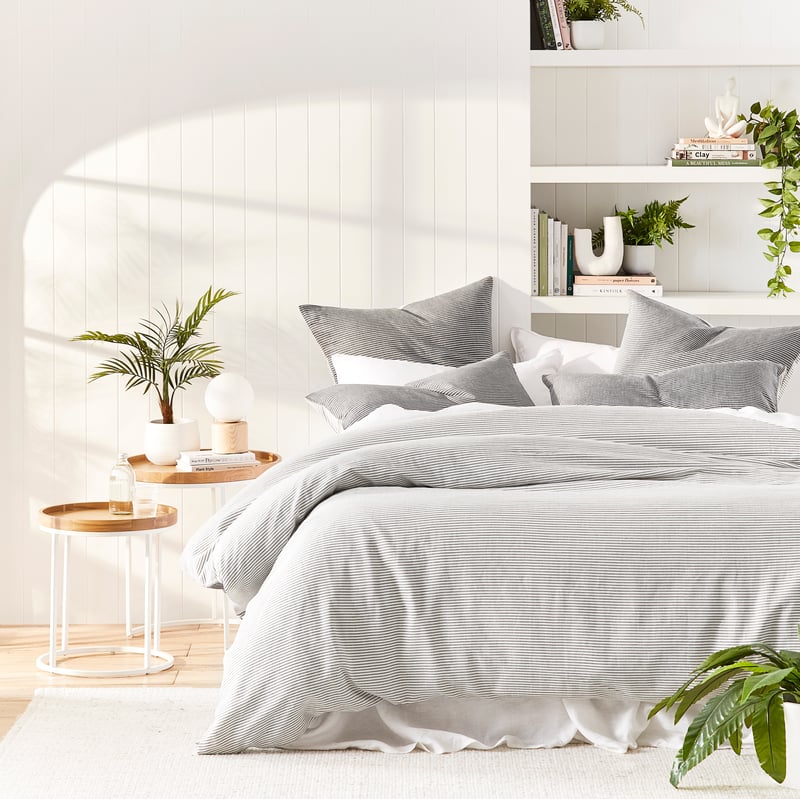 Cove Off White & Onyx Stripe Quilt Cover Set + Separates