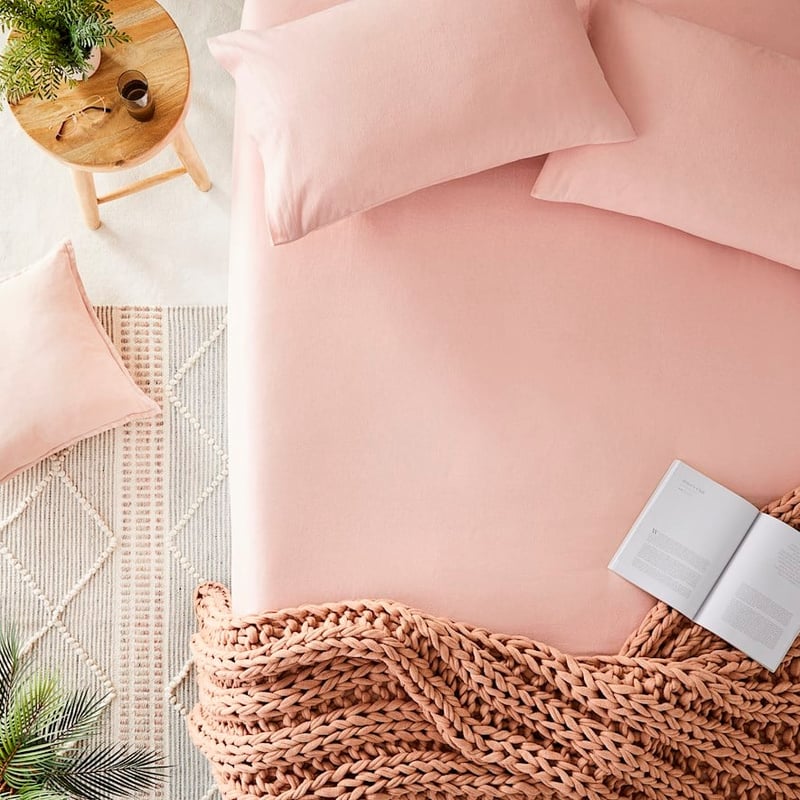 Flannelette Pink Sheet Separates + Pillowcases