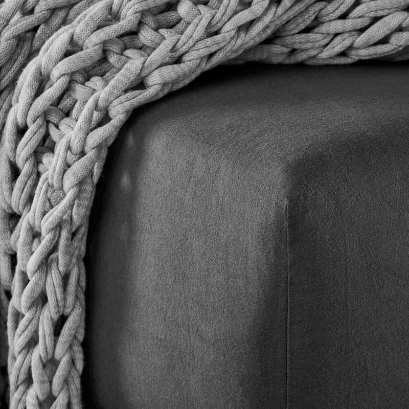 Flannelette Charcoal Sheet Separates + Pillowcases
