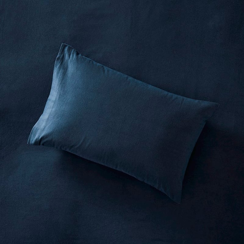 Flannelette Navy Sheet Set + Pillowcases