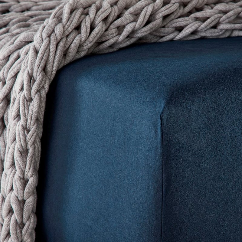 Flannelette Navy Sheet Set + Pillowcases