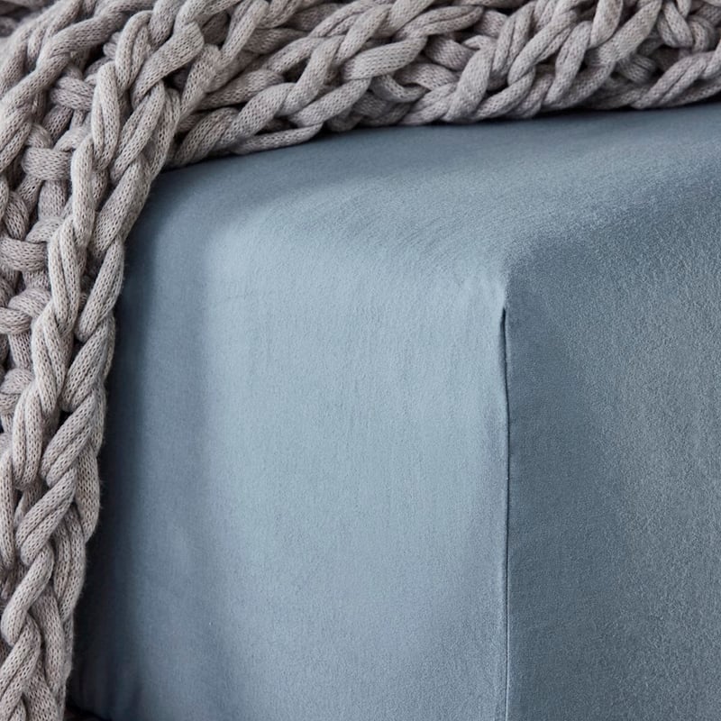 Flannelette Powder Blue Sheet Separates + Pillowcases