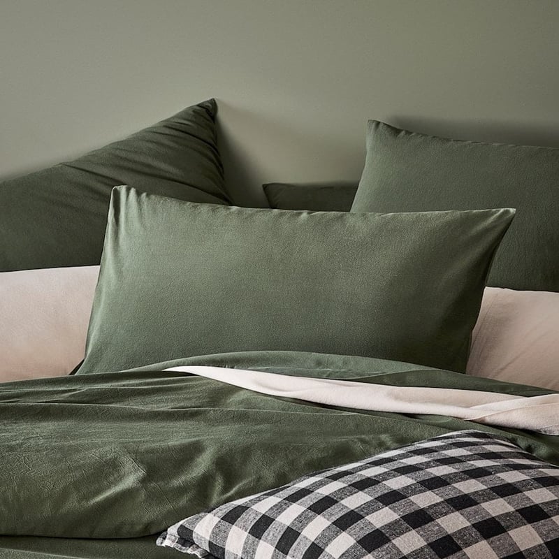 Stonewashed Cotton Basil Sheet Separates