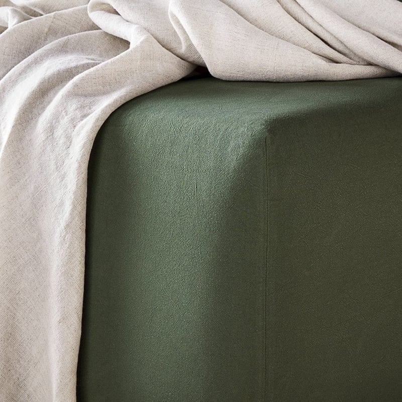Stonewashed Cotton Basil Sheet Separates