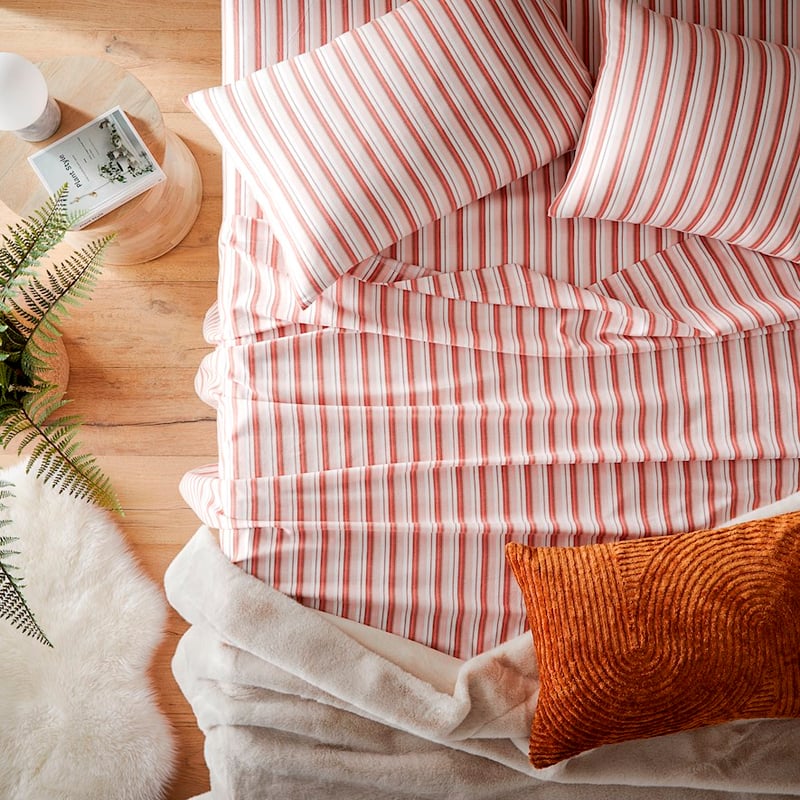 Yarn Dyed Rose Stripe Cotton Sheet Set