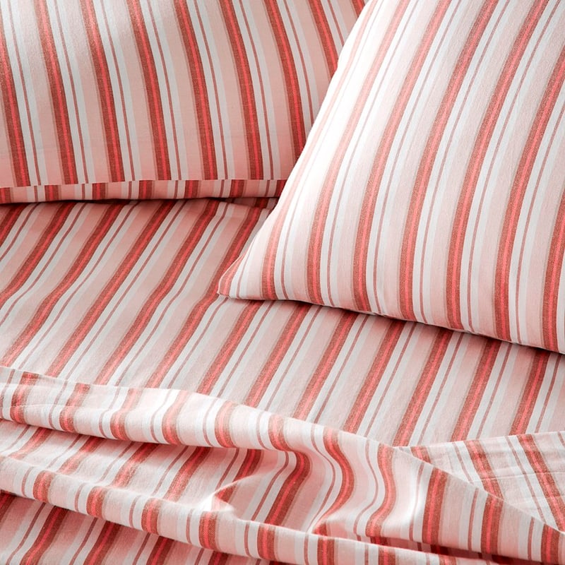 Yarn Dyed Rose Stripe Cotton Sheet Set