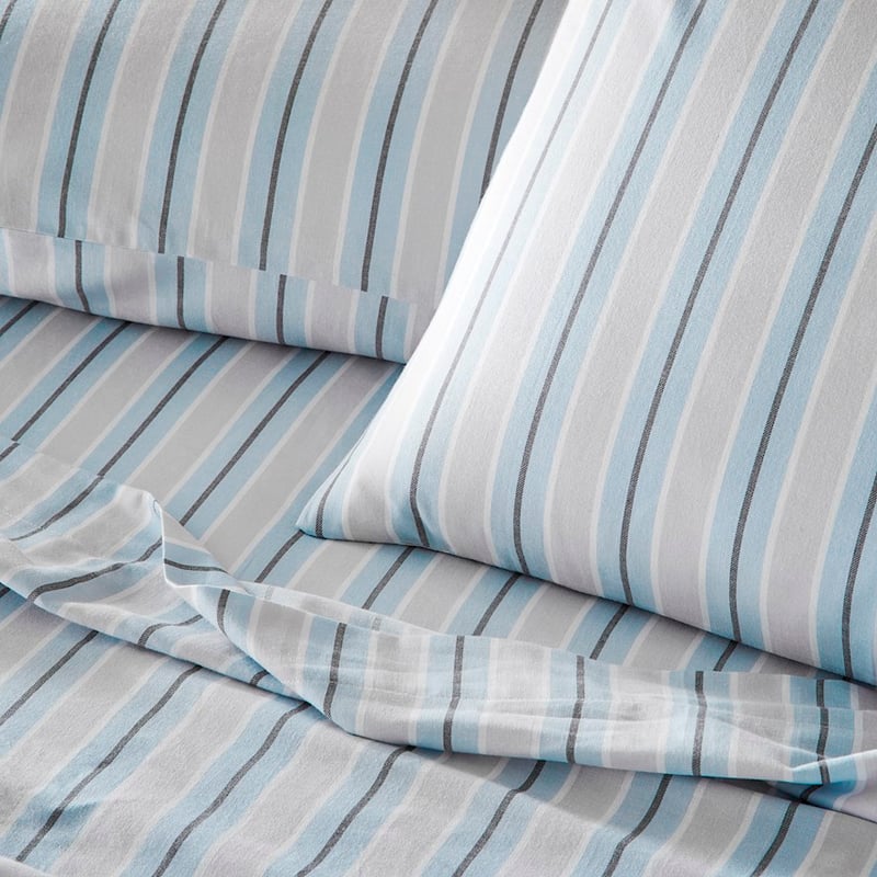 Yarn Dyed Ice Stripe Cotton Sheet Set + Pillowcases