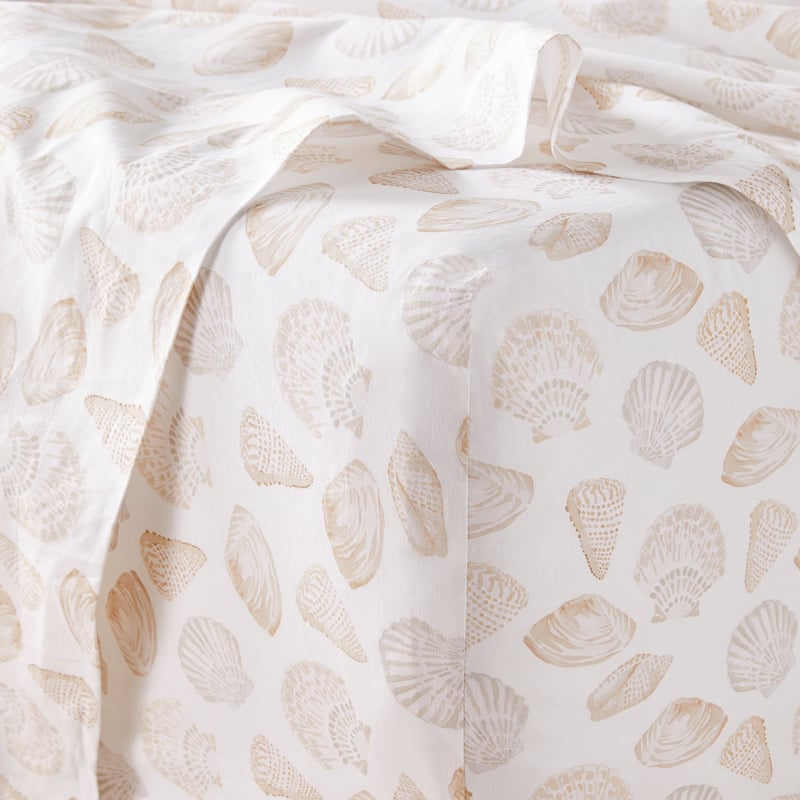 Printed Seashells Natural Sheet Set
