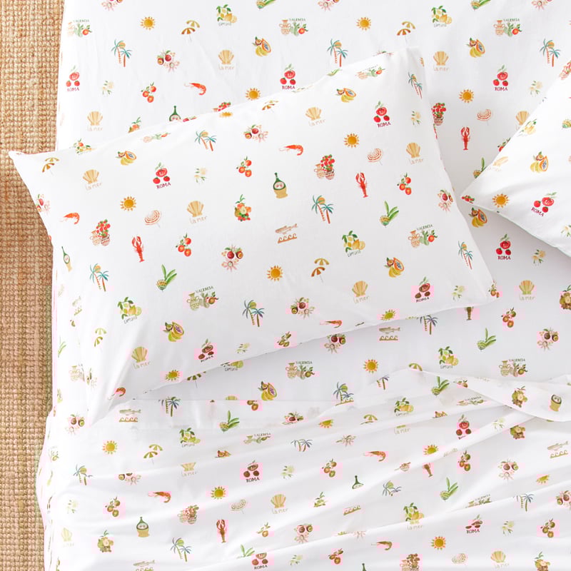 Printed Viva la Vita White Pillowcases