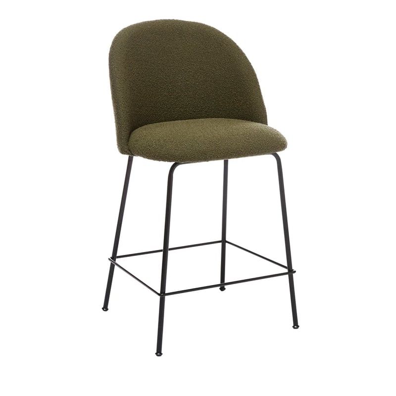 Otis Forest Boucle & Black Counter Stool