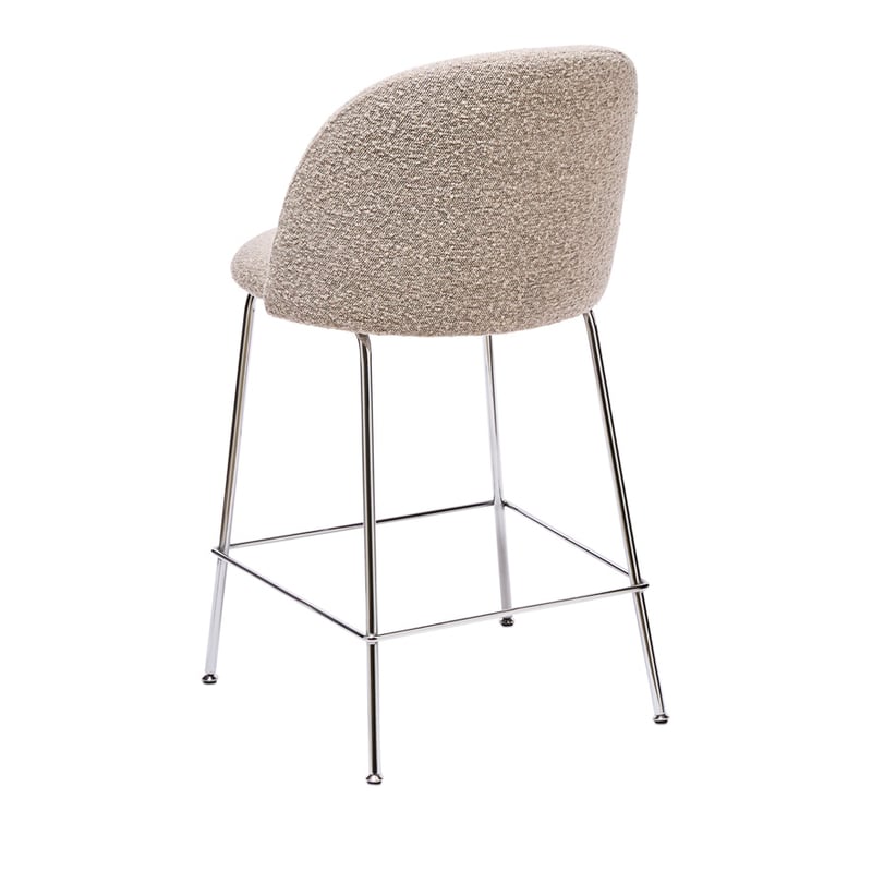 Otis Dove Boucle & Chrome Counter Stool