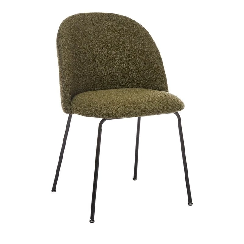 Otis Forest Boucle & Black Dining Chair Set of 2 