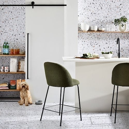 Otis Forest Boucle & Black Counter Stool