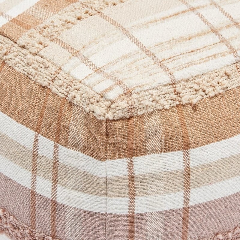 Delilah Natural & Blush Pouf