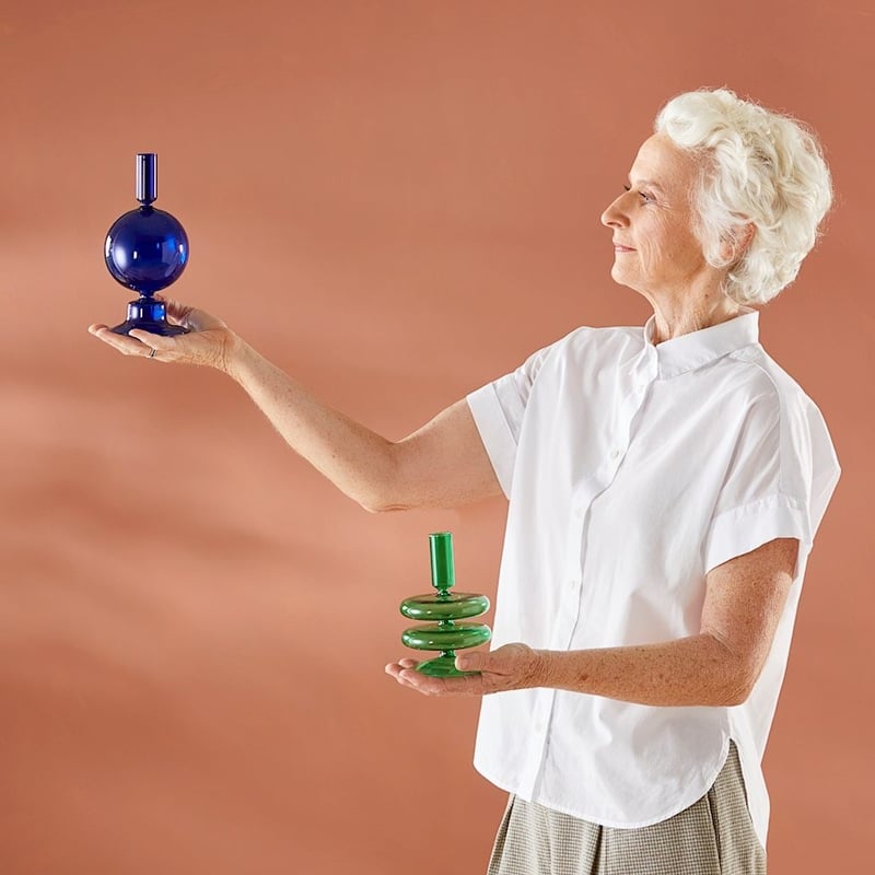 Merri Green Short Layered Candle Holder