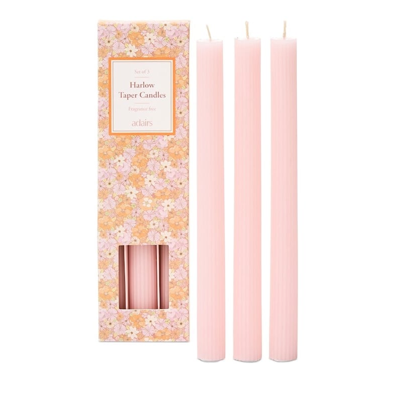 Harlow Taper Pink Candle Set of 3