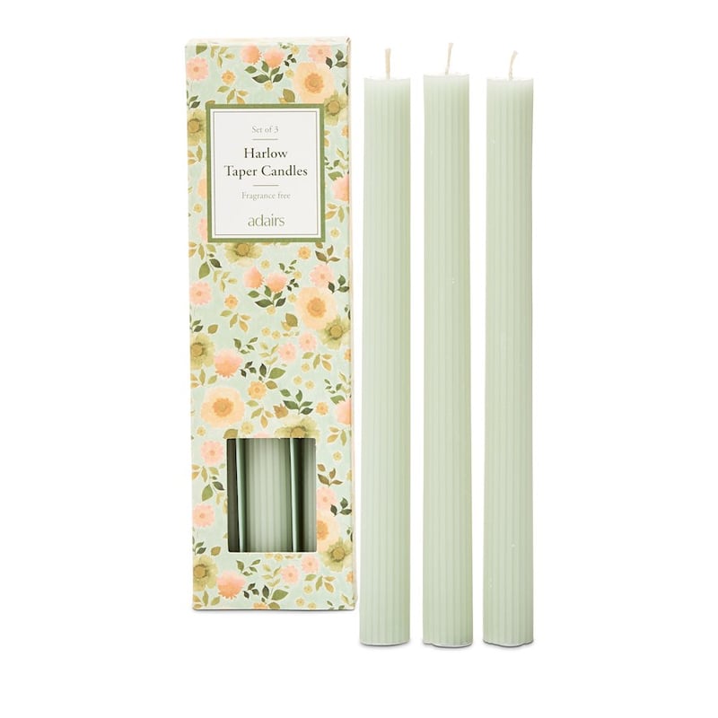 Harlow Taper Soft Sage Candle Set of 3