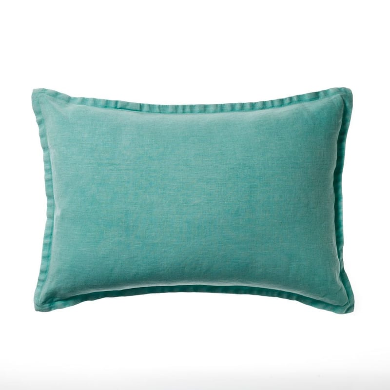 Vintage Washed Linen Spearmint Long Cushion