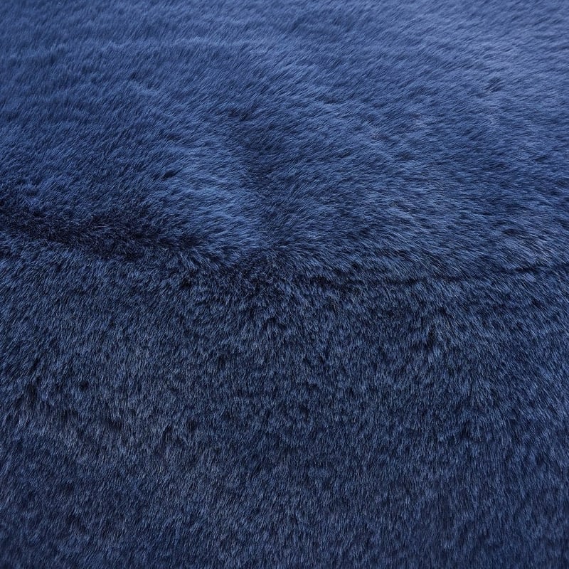 Faux Midnight Blue Rabbit Fur Floor Cushion