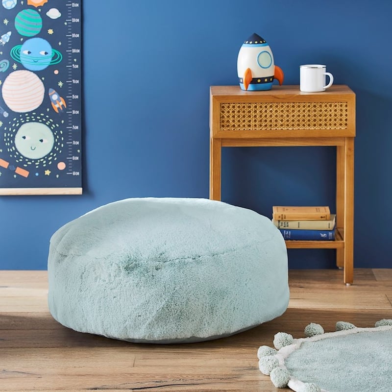 Faux Soft Mint Rabbit Fur Floor Cushion
