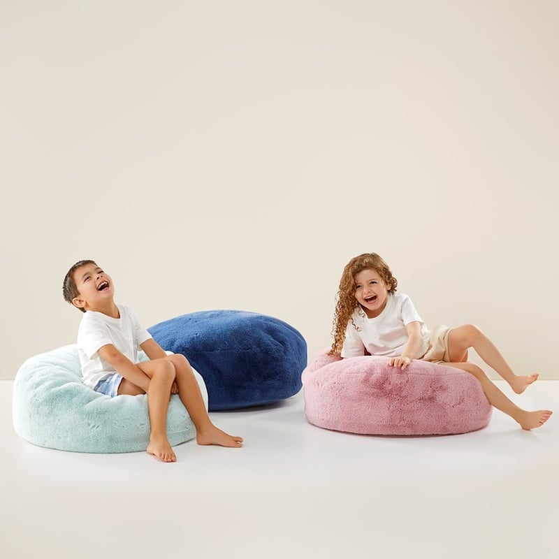 Faux Soft Mint Rabbit Fur Floor Cushion