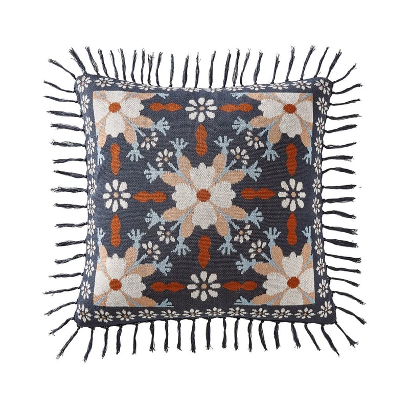 Welcome Home Blue Knitted Cushion 