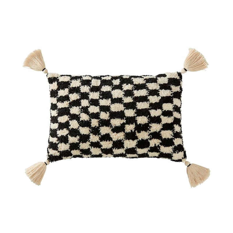 Checkerboard Black Tufted Cushion