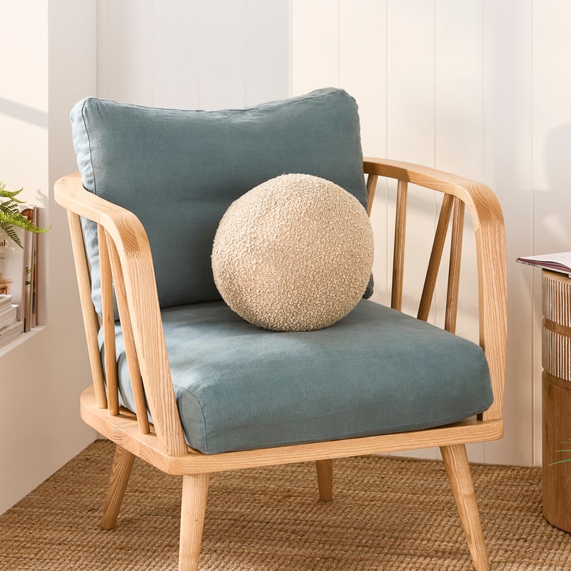 Boucle Latte Ball Cushion
