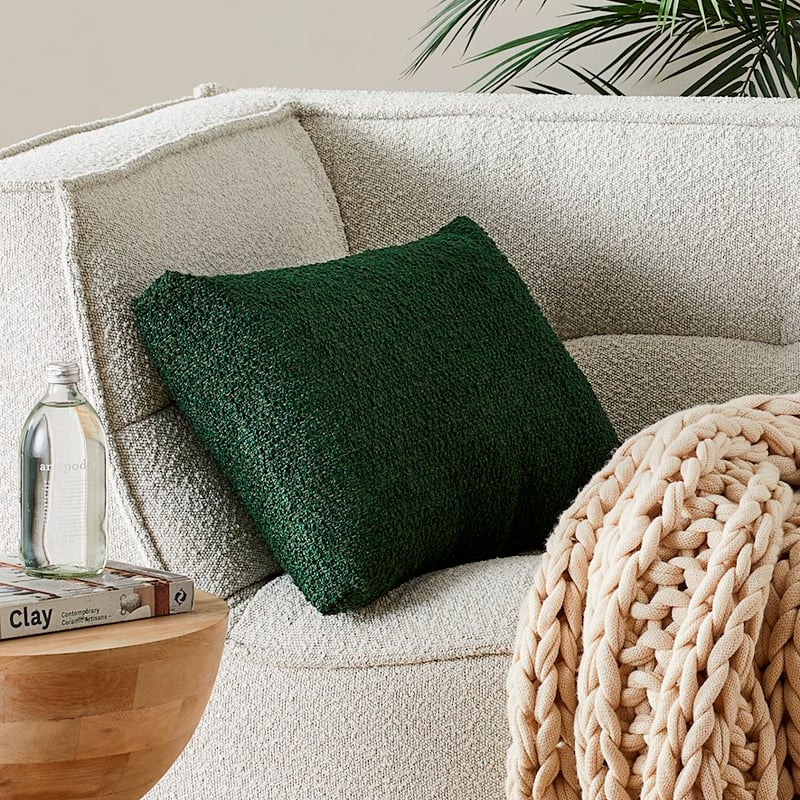 Greenwich Green Boucle Cushion