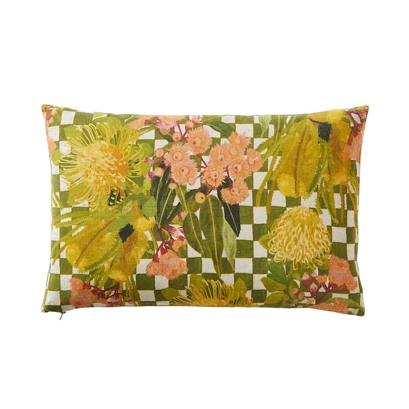 Nature is Waiting Green Long Linen Cushion