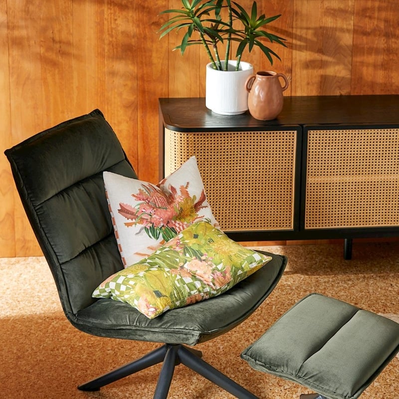 Nature is Waiting Green Long Linen Cushion