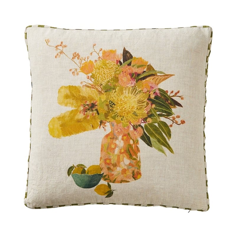 Nature is Waiting Green Linen Cushion
