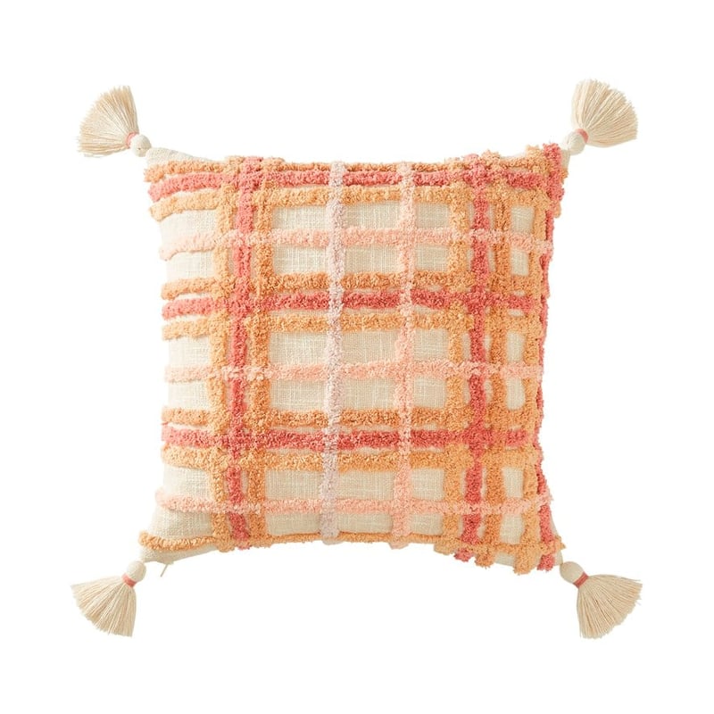 Jensen Pink Check Tufted Cushion