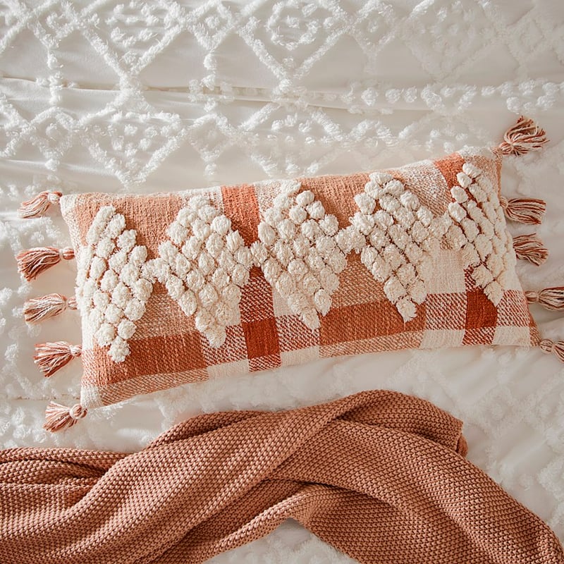 Hyde Tobacco & Rust Check Cushion