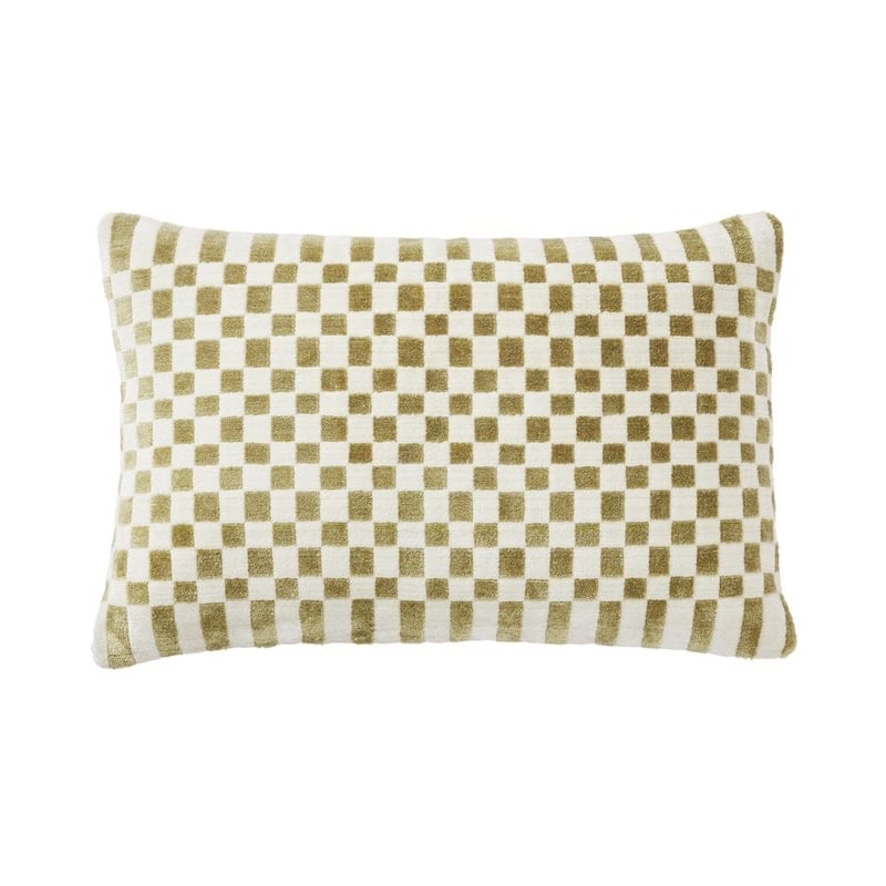 Luxton Green & Ivory Velvet Cushion