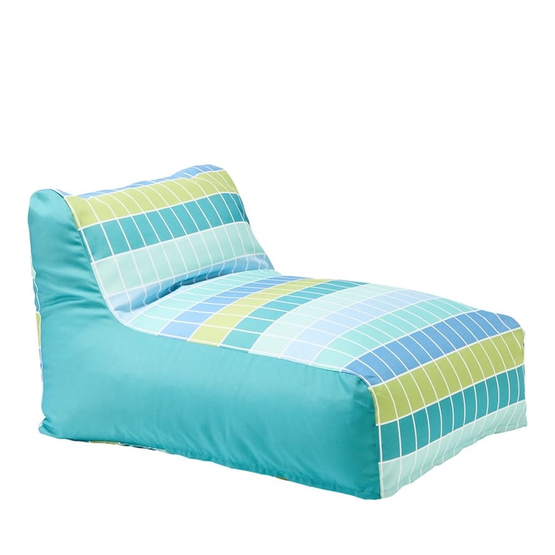 Outdoor Aqua Subway Grid Bean Bag Cover
