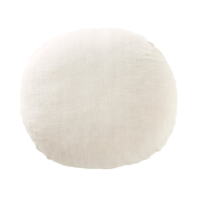 Iris Natural Round Linen Cotton Cushion