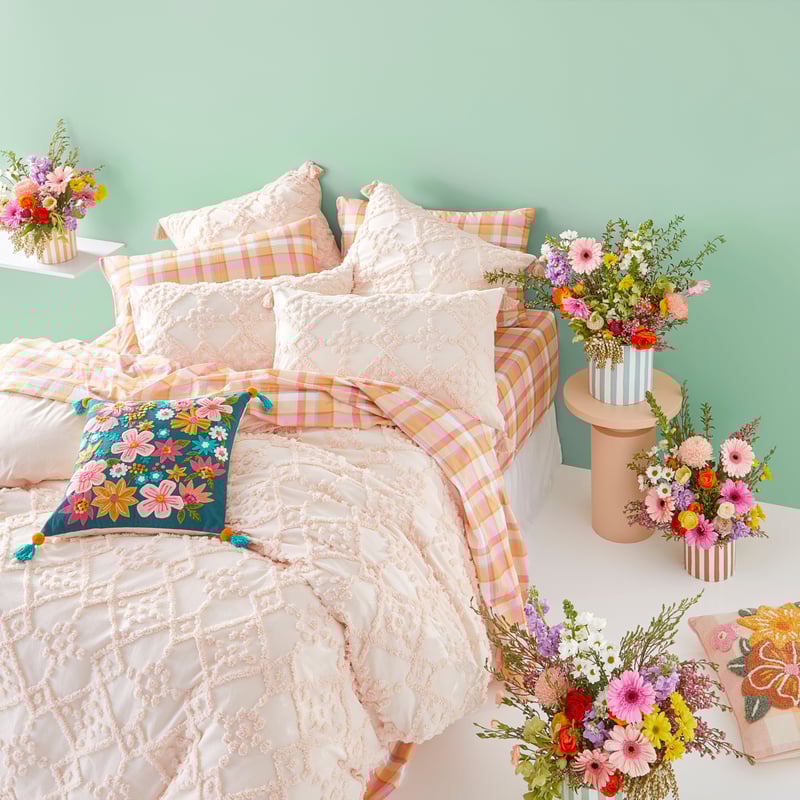 Ava Floral Teal & Pink Cushion