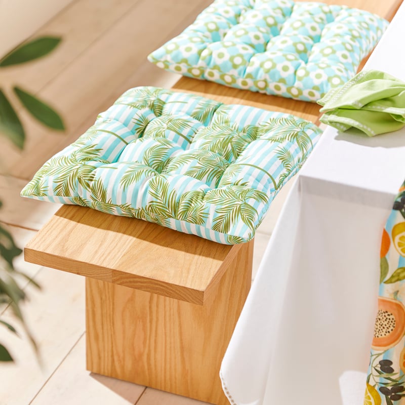 Outdoor Aqua Palm Chair Pad