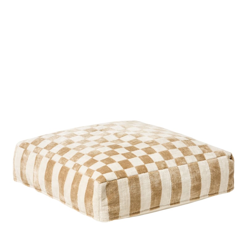 Luxton Beige & Ivory Velvet Floor Cushion