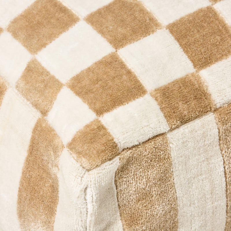 Luxton Beige & Ivory Velvet Floor Cushion